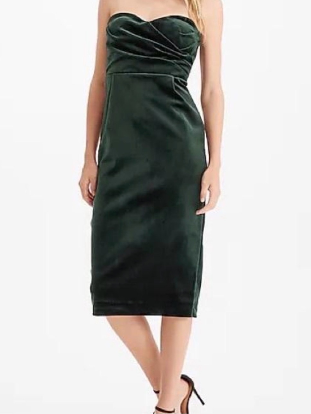 💚 Express Emerald Green Velvet Strapless Cocktail Dress | Medium | NWT